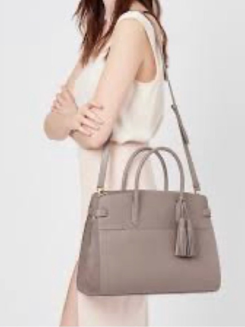 Cuyana Quartz Satchel with Tassel and Shoulder Strap (Like New)